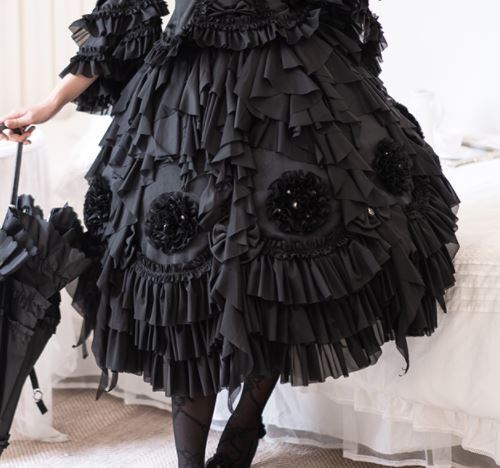 楽天市場】スカート 5色 スカートのみ フリル クラシカル クラロリ