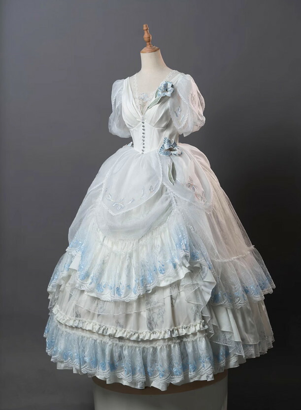 楽天市場】ロリータドレス のみ 2色 ロング丈 半袖 シフォン レース