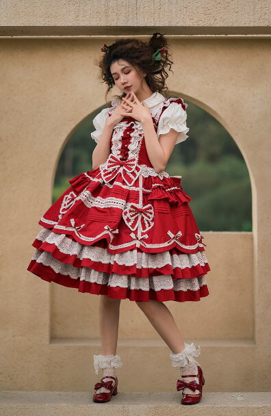 楽天市場】ロリータファッション ジャンパースカート のみ 5色 リボン