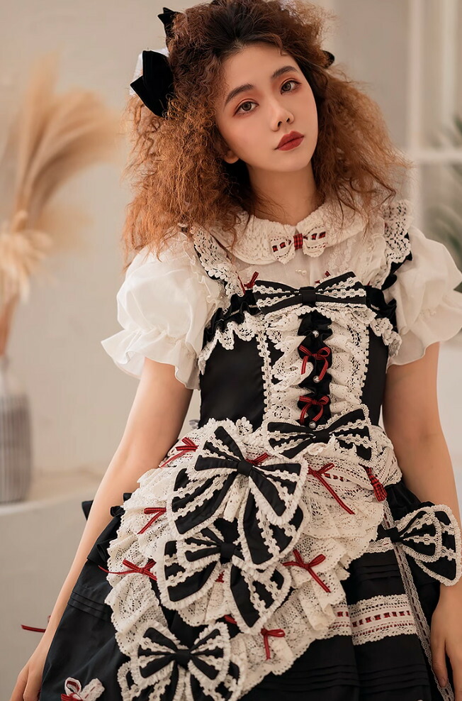 楽天市場】ロリータファッション ジャンパースカート のみ 5色 リボン