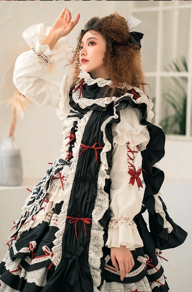 楽天市場】ロリータファッション ジャンパースカート のみ 5色 リボン