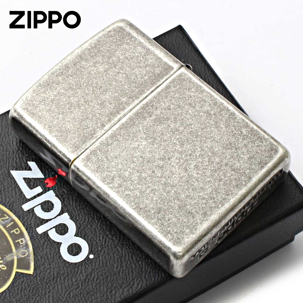 楽天市場】Zippo ジッポライター 無地 アンティークフィニッシュ