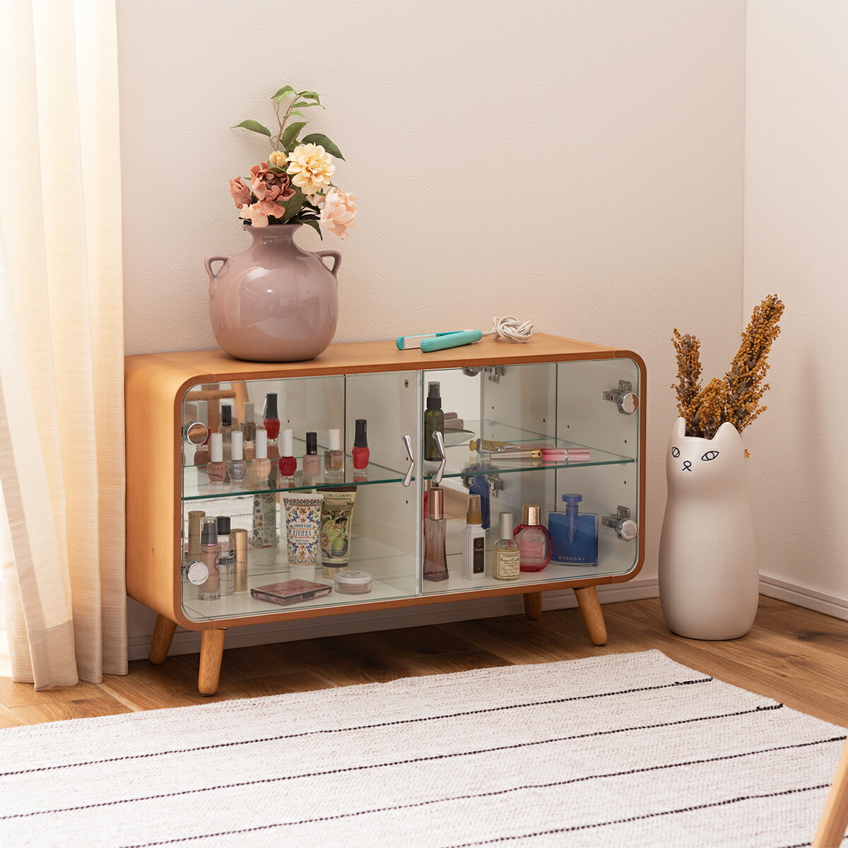 楽天市場】【2/23まで最大P10倍】ディスプレイラック 2段 横型 ガラス