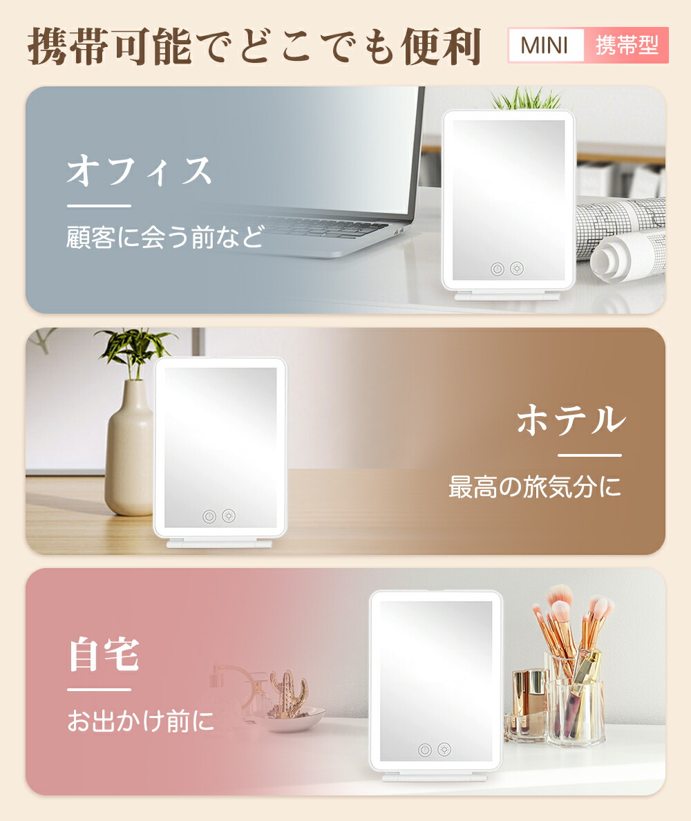 楽天市場】＼10%OFFクーポン／日光女優ミラー 3倍拡大鏡付き 化粧鏡