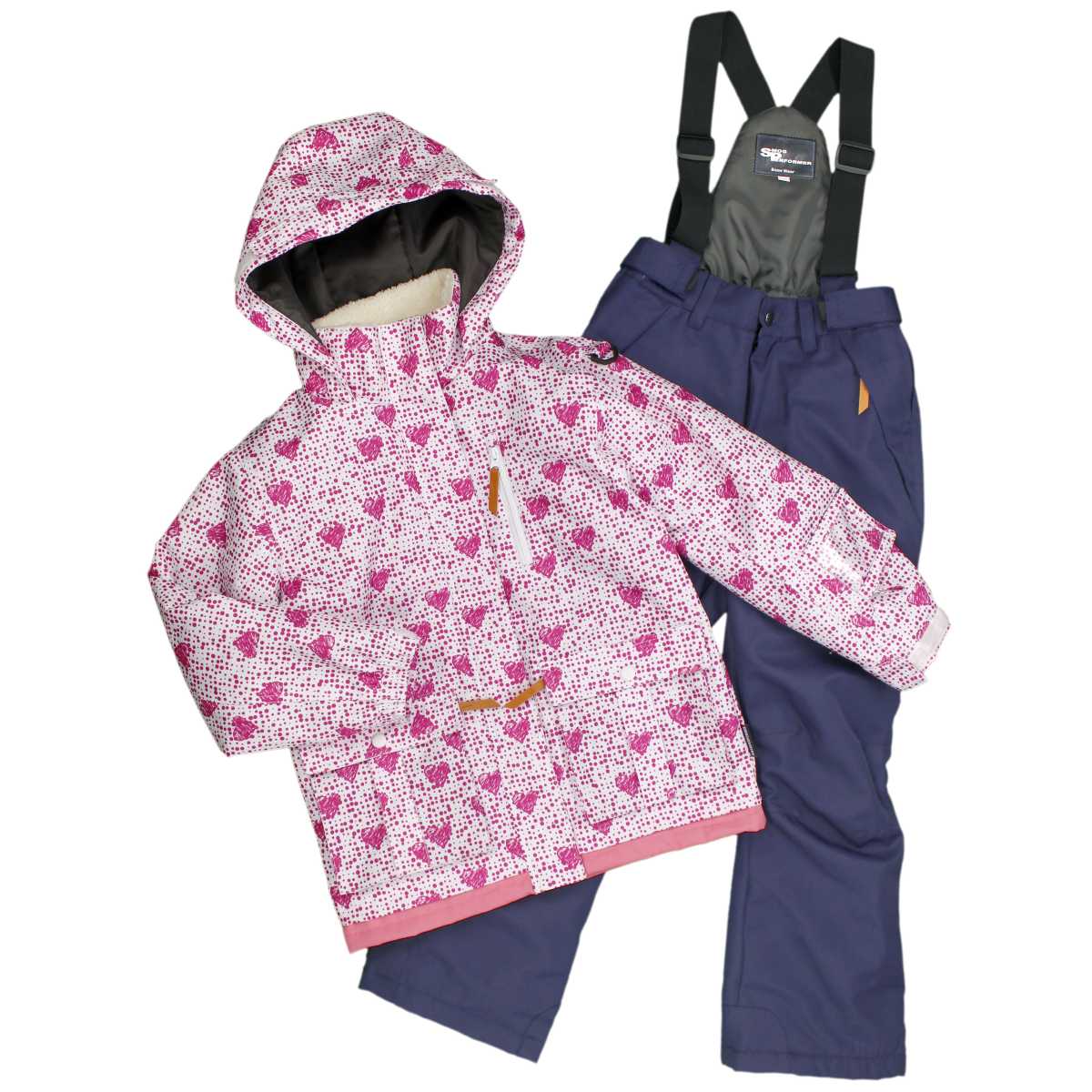 楽天市場】女の子 キッズ ドット ハート柄 サイズ調整機能付スキー