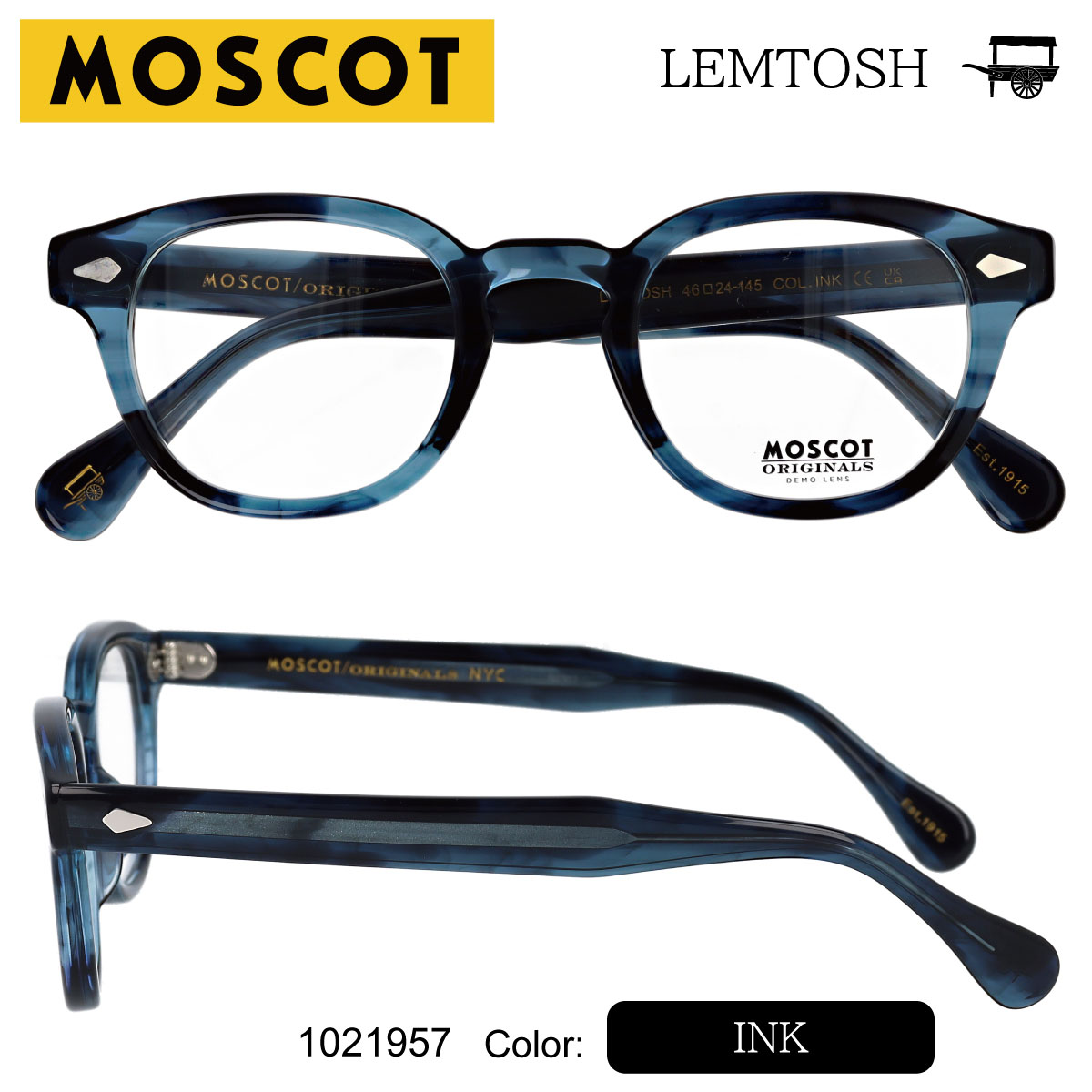 楽天市場】MOSCOT LEMTOSH 46 モスコット レムトッシュ 46 メガネ