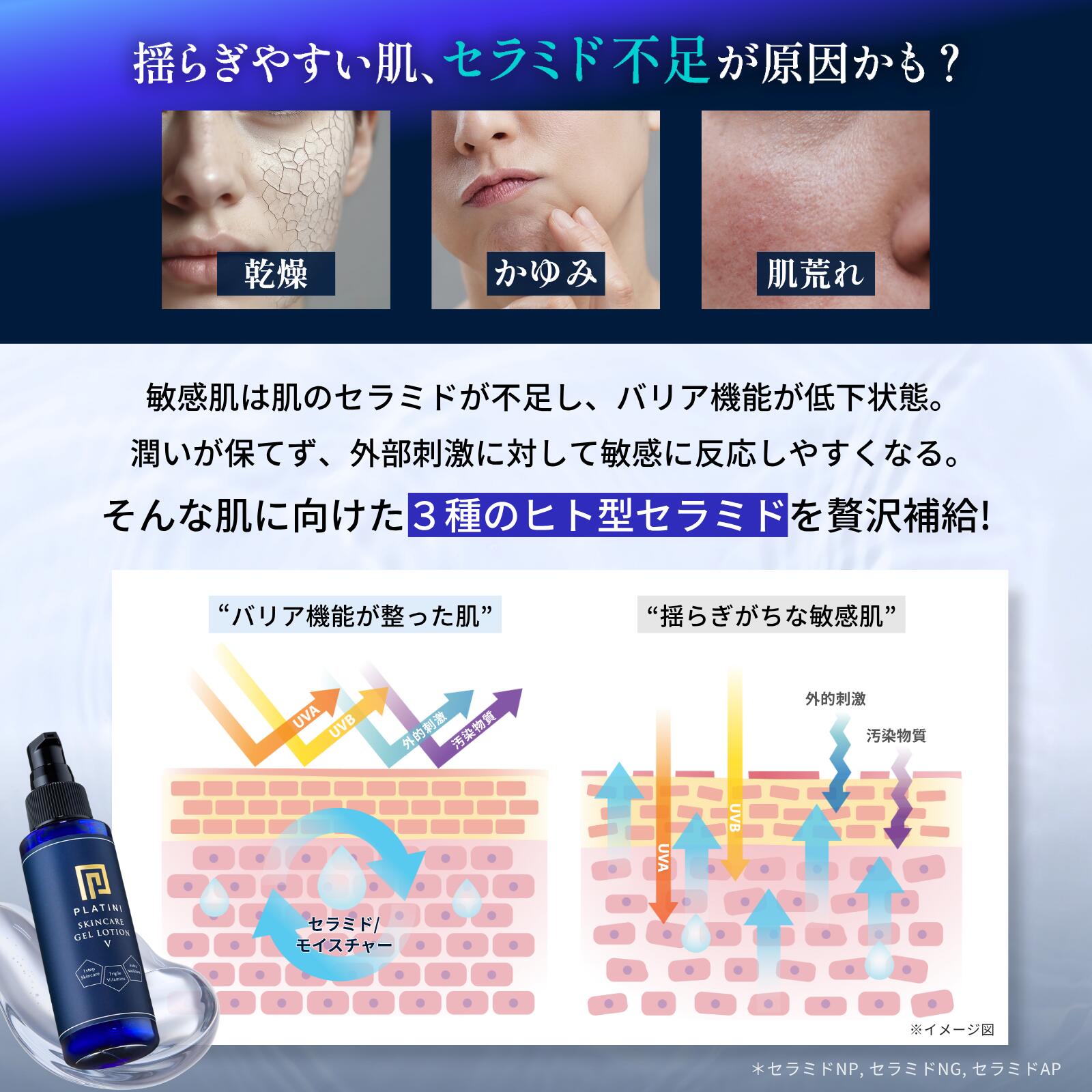 楽天市場】PLATINI スキンケアジェルローションV ビタミンC誘導体