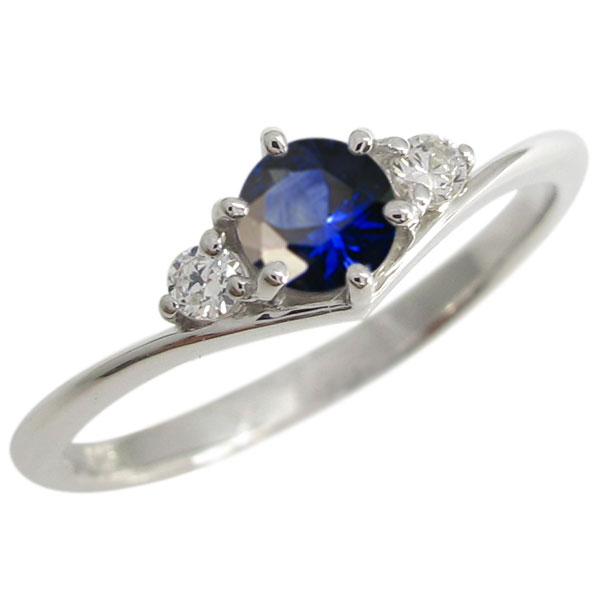 楽天市場】サファイア V字リング シンプルリング 指輪 K18 : PLEJOUR