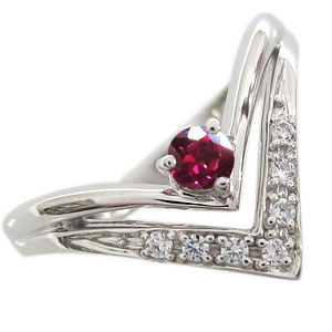 楽天市場】指輪 V字 リング ルビー レディース シルバー 母の日 2024