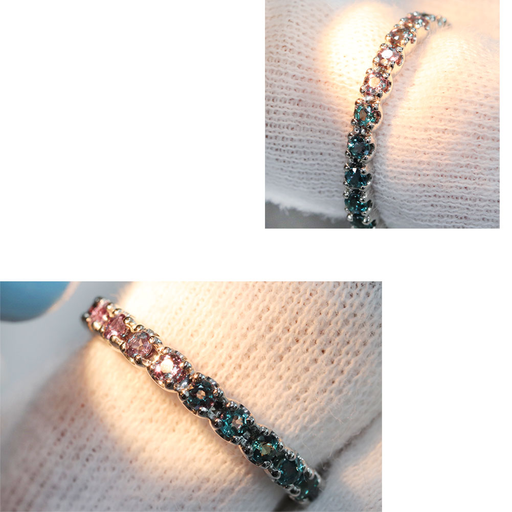楽天市場】指輪 ハーフエタニティ アレキサンドライト 18k 18金