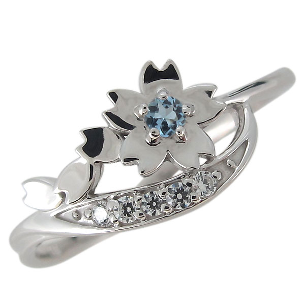 楽天市場】指輪 桜 花 モチーフ シルバーリング レディース 誕生石