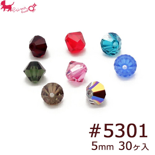 楽天市場】スワロフスキー・クリスタル ＃5301 5mm (30ヶ入) ソロバン