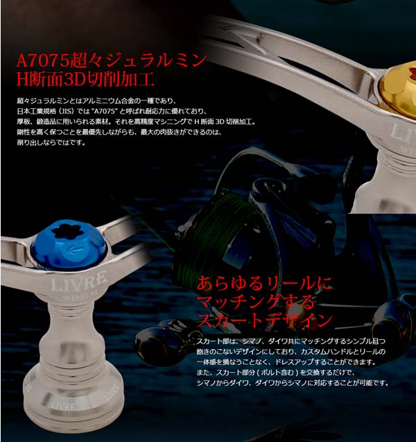 楽天市場】メガテック リブレ ハンドル ウイング92 ダイワ用 LIVRE
