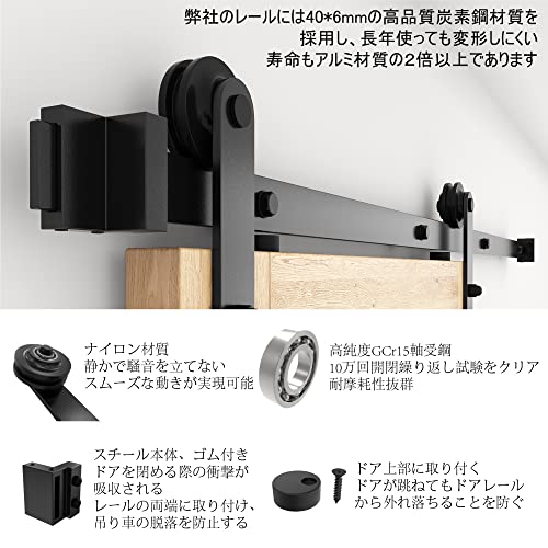楽天市場】ZEKOO 吊り引き戸レール バーンドア金具 引き扉 4 FT (1.22