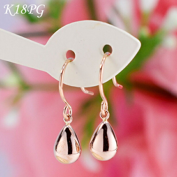 楽天市場】ピアス フックピアス K18 PG ピンクゴールド ピアス