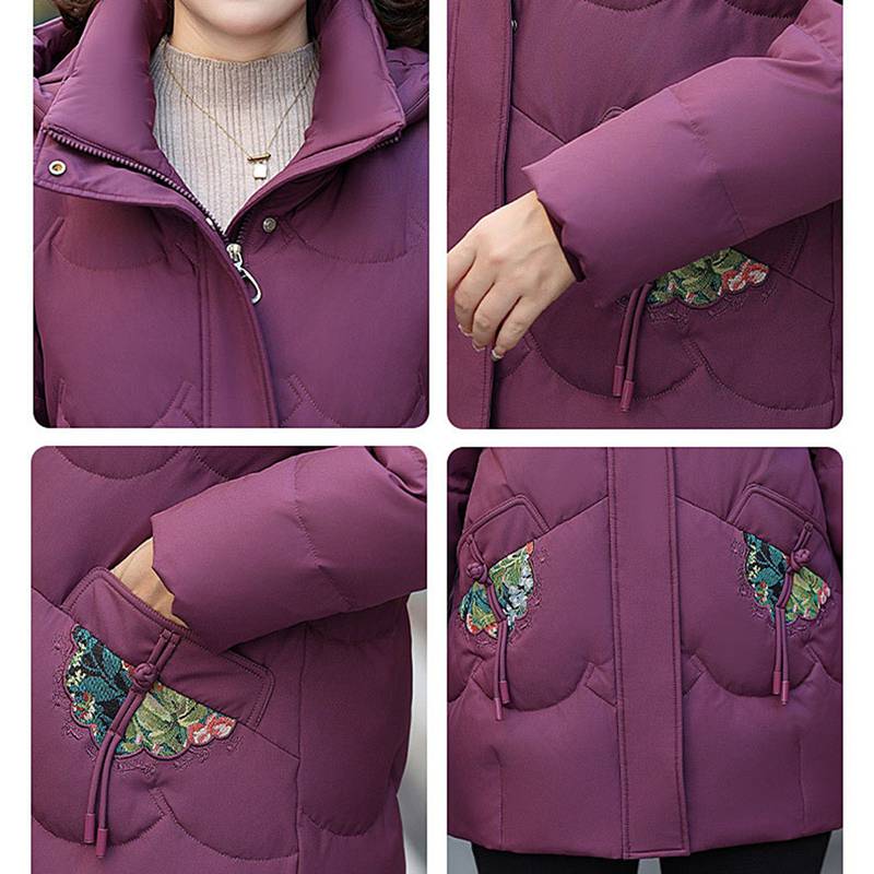 楽天市場】レディース ウィンタージャケット フード付き 刺繍 花 花柄