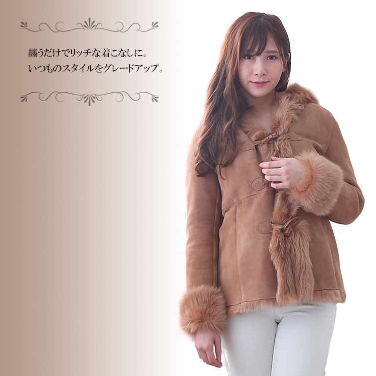 楽天市場】【送料無料】 ムートン コート レディース ダッフルコート