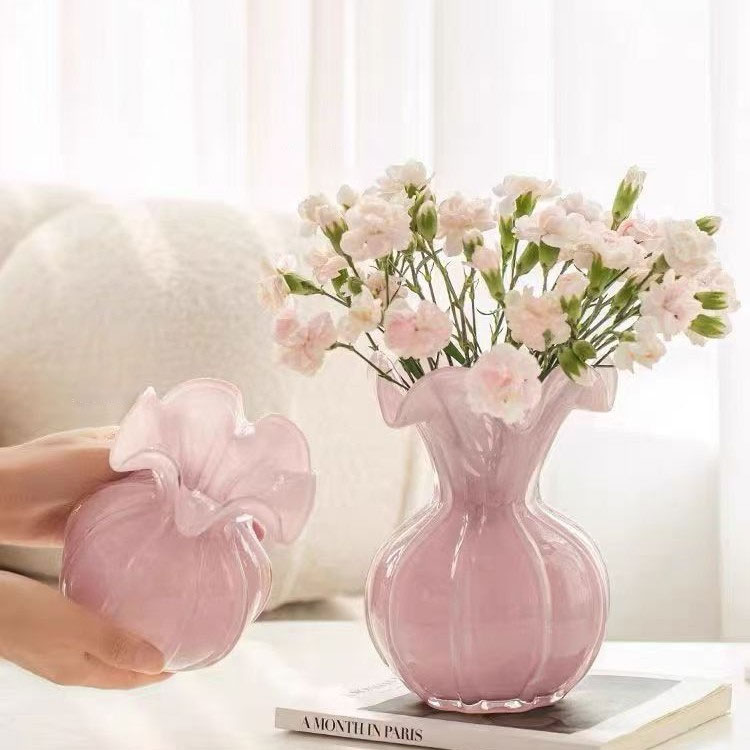 楽天市場】ピンク・ガラスフラワーベース Lina 2サイズ 【インテリア