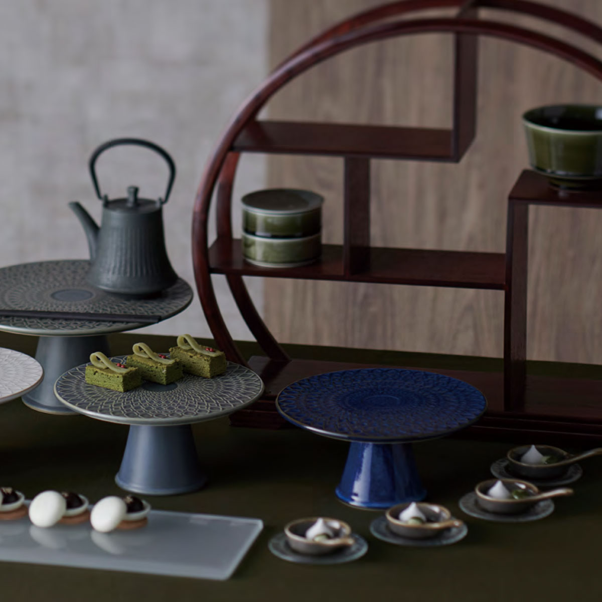 楽天市場】【取り寄せ商品】TEA STAND ティースタンド 丸型茶壷飾棚