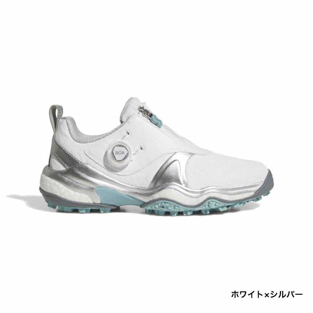 adidas GOOST ゴルフシューズ 女性用 ホワイト/グリーン ホワイト