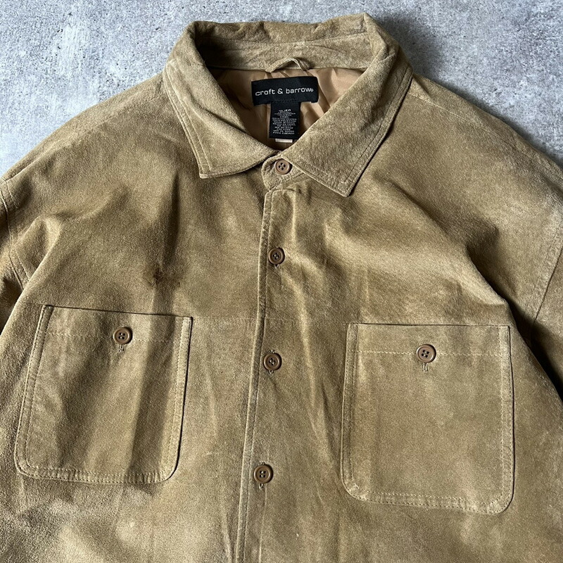 楽天市場】90s Croft&Barrow 本革 スエード レザー 長袖 シャツ XL