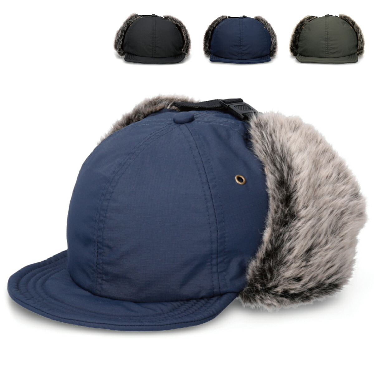 楽天市場】【耳あて付き】ベーシックエンチ Nylon Ripstop Flap Cap