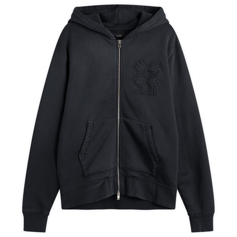AMIRI ダメージ加工 ジップパーカー グレー ブランド古着】ショット