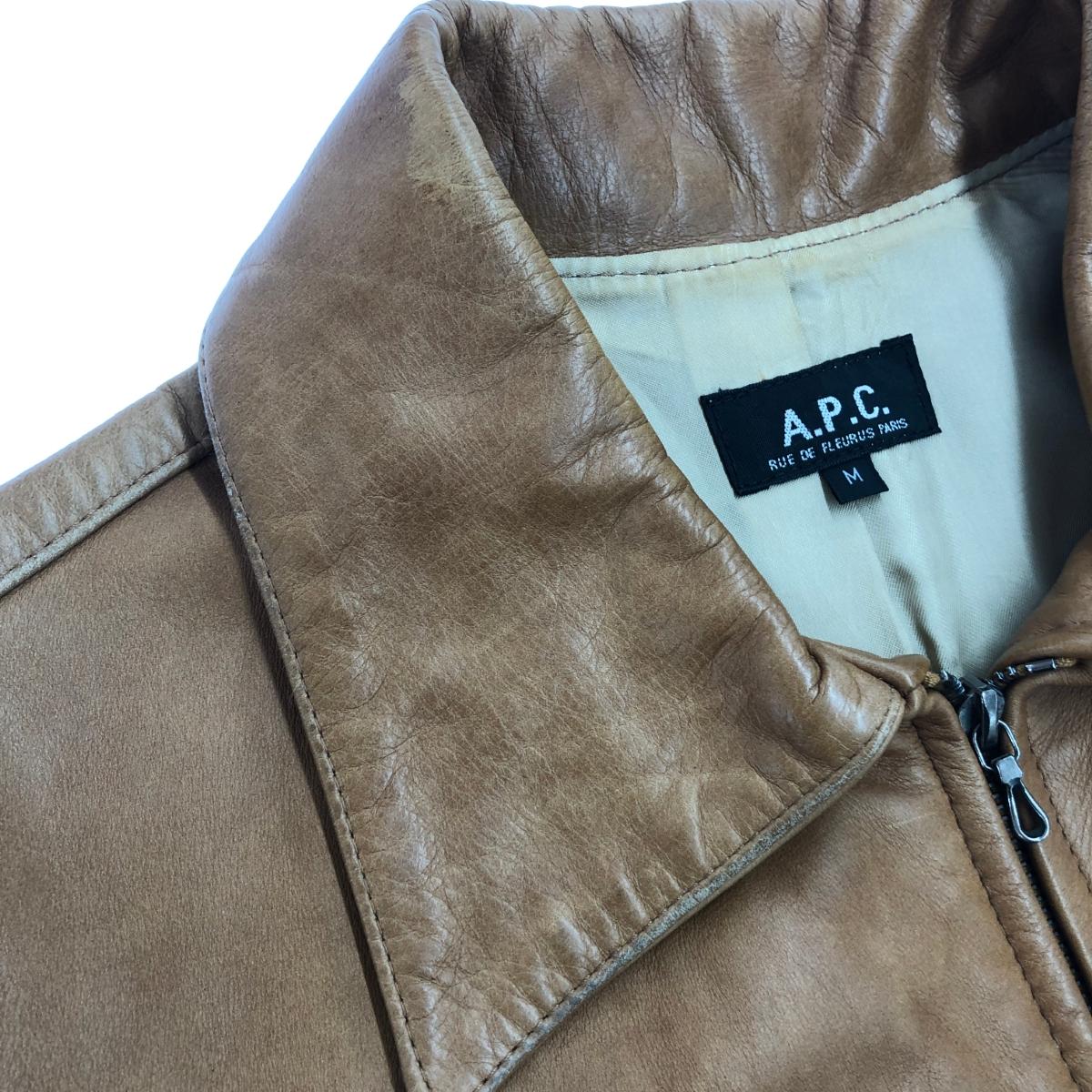 楽天市場】A.P.C. アーペーセー シングル レザージャケット サイズ:M