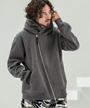 楽天市場】【CAMBIO(カンビオ)】Brushed Lining Sweat Diagonal Zipper