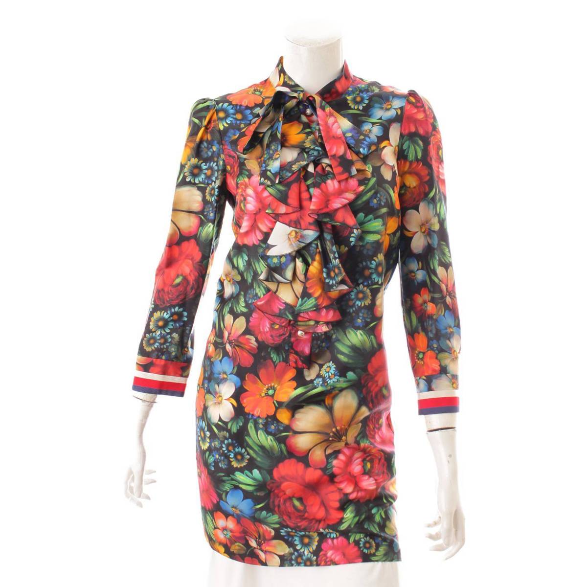 楽天市場】【グッチ】Gucci ボウタイ シルク ワンピース 花柄 フラワー
