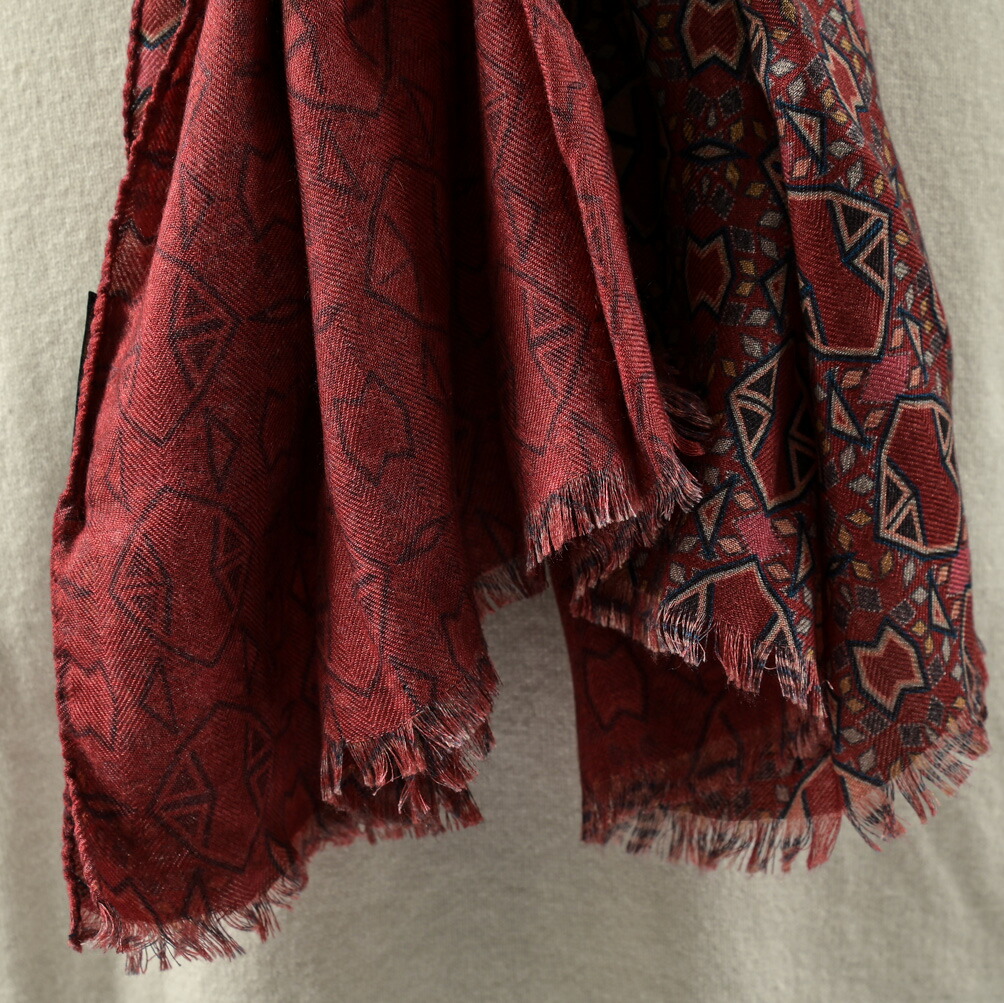 エトロ ETRO ひざかけ マフラー 大判ショール ストール ペイズリー 赤