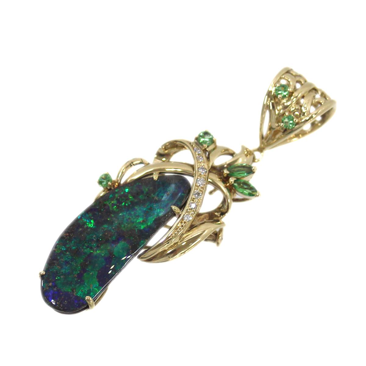 楽天市場】【中古】 K18 ボルダーオパール ペンダントトップ 13.34ct