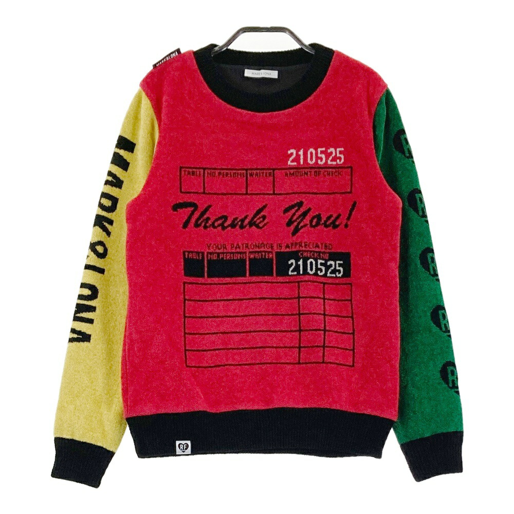 極美品 マークアンドロナ セーター ニット レッド 50 XL 極美品 マーク