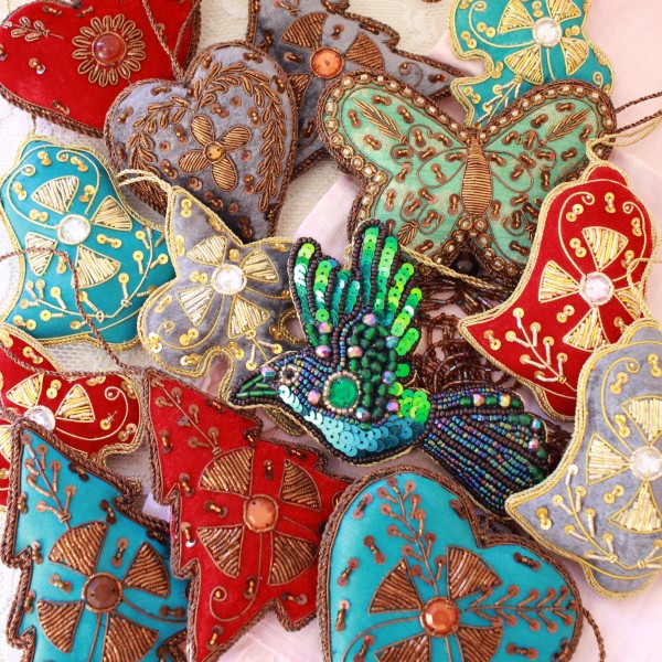楽天市場】(SALE20%OFF) クリスマスオーナメント バード 鳥 ビーズ刺繍