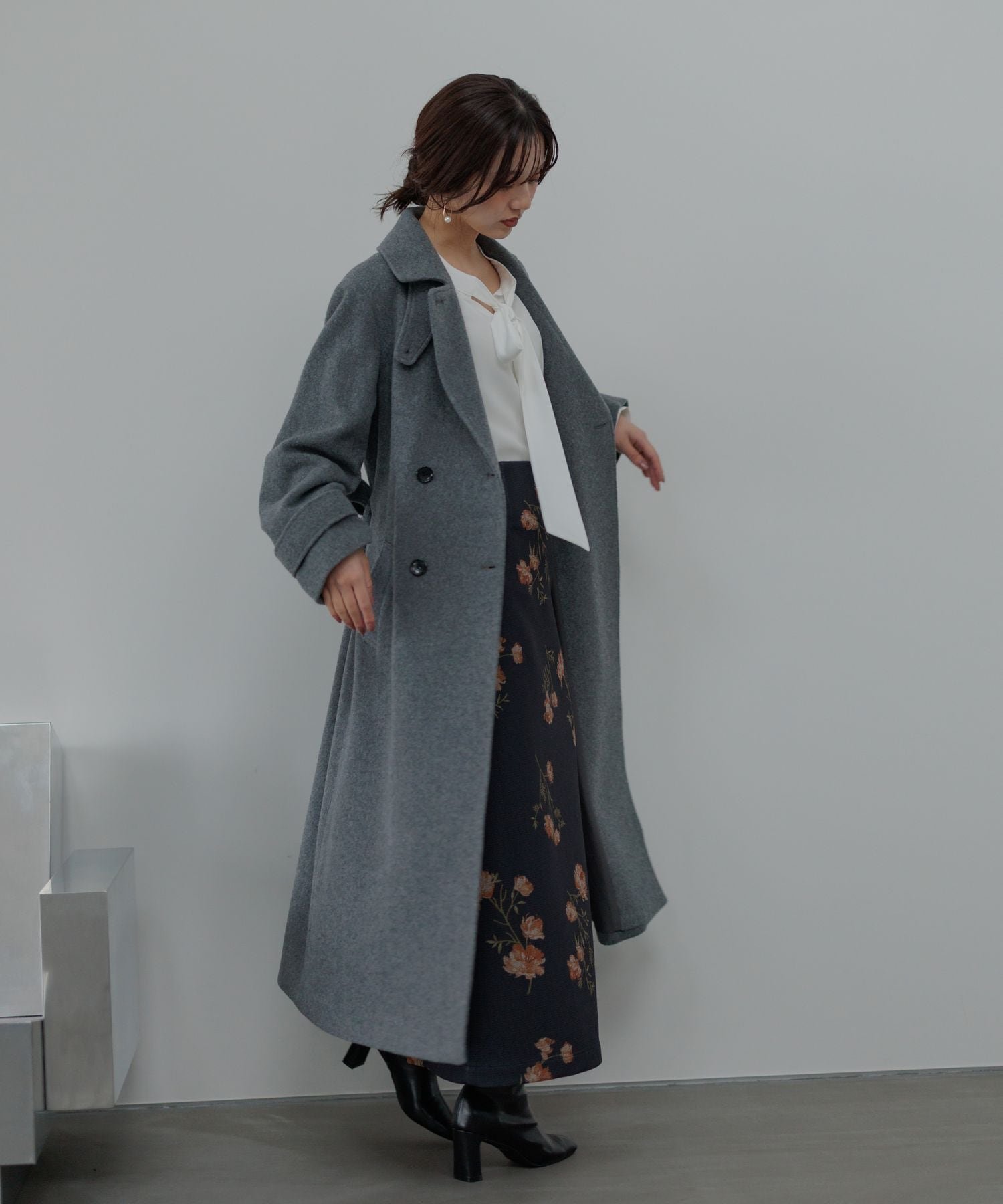 Andemiu｜メルトンウールスタンドロングコート | Rakuten Fashion(楽天