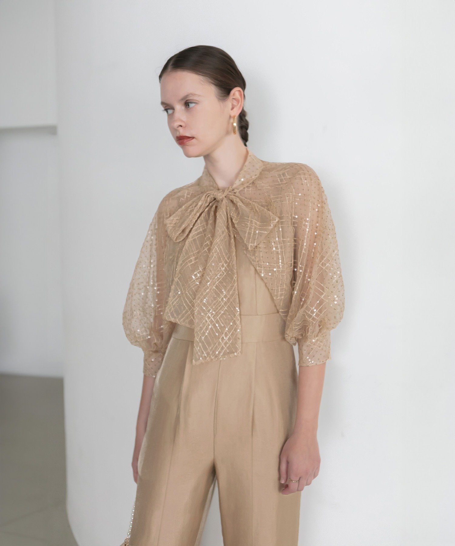 Leja｜LEJA-アシンメトリーティアードフリル3WAYベロアIライン