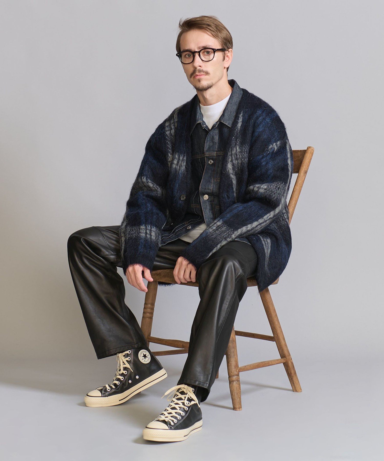 UNITED ARROWS LTD. OUTLET｜シャギー チェック Vネック カーディガン