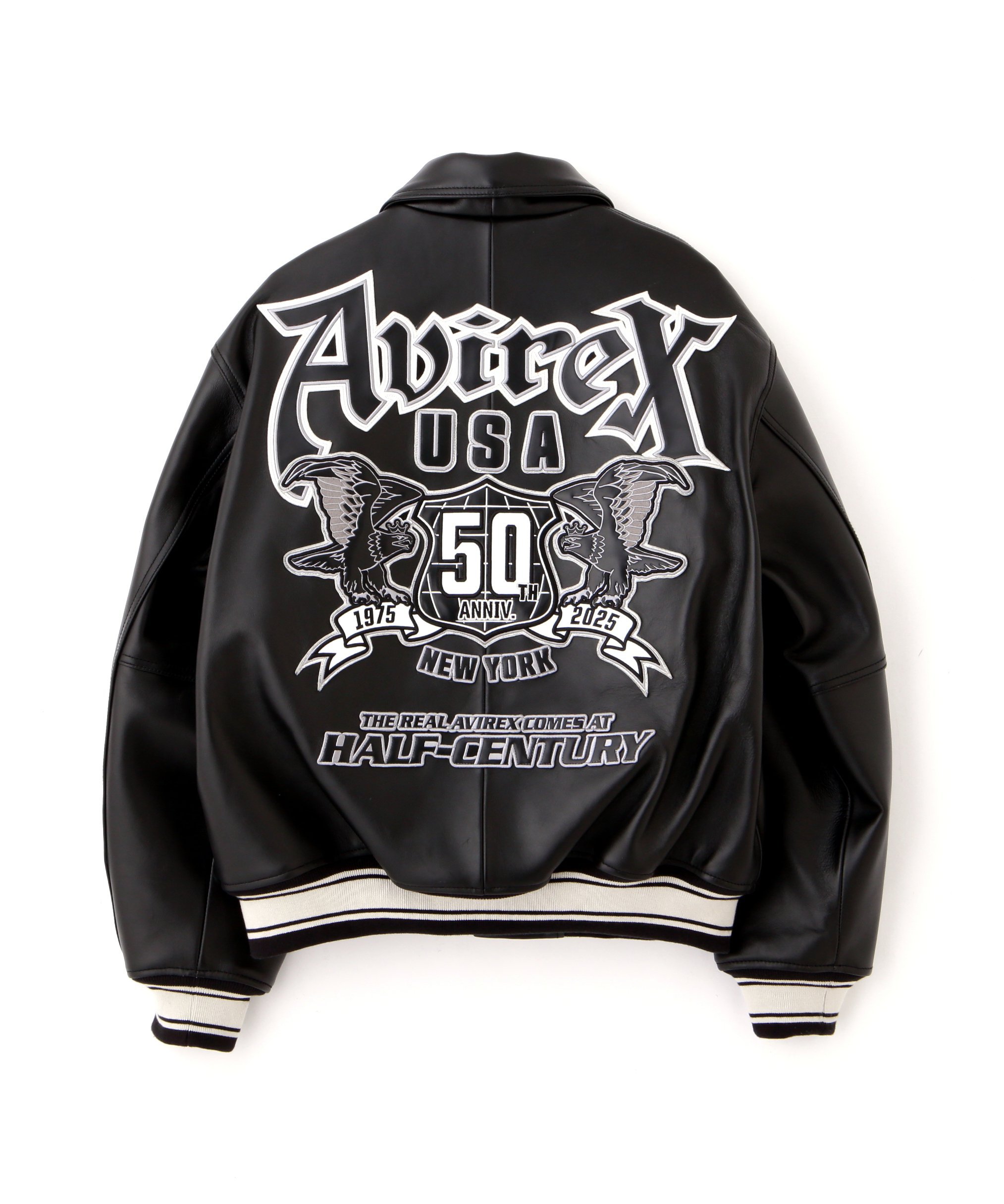 AVIREX｜《50th Anniversary》GRAPHIC VARSITY LEATHER JACKET