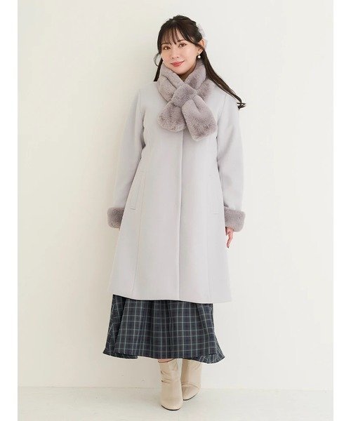 Re-J&SUPURE｜ファーティペット付きロングコート | Rakuten Fashion