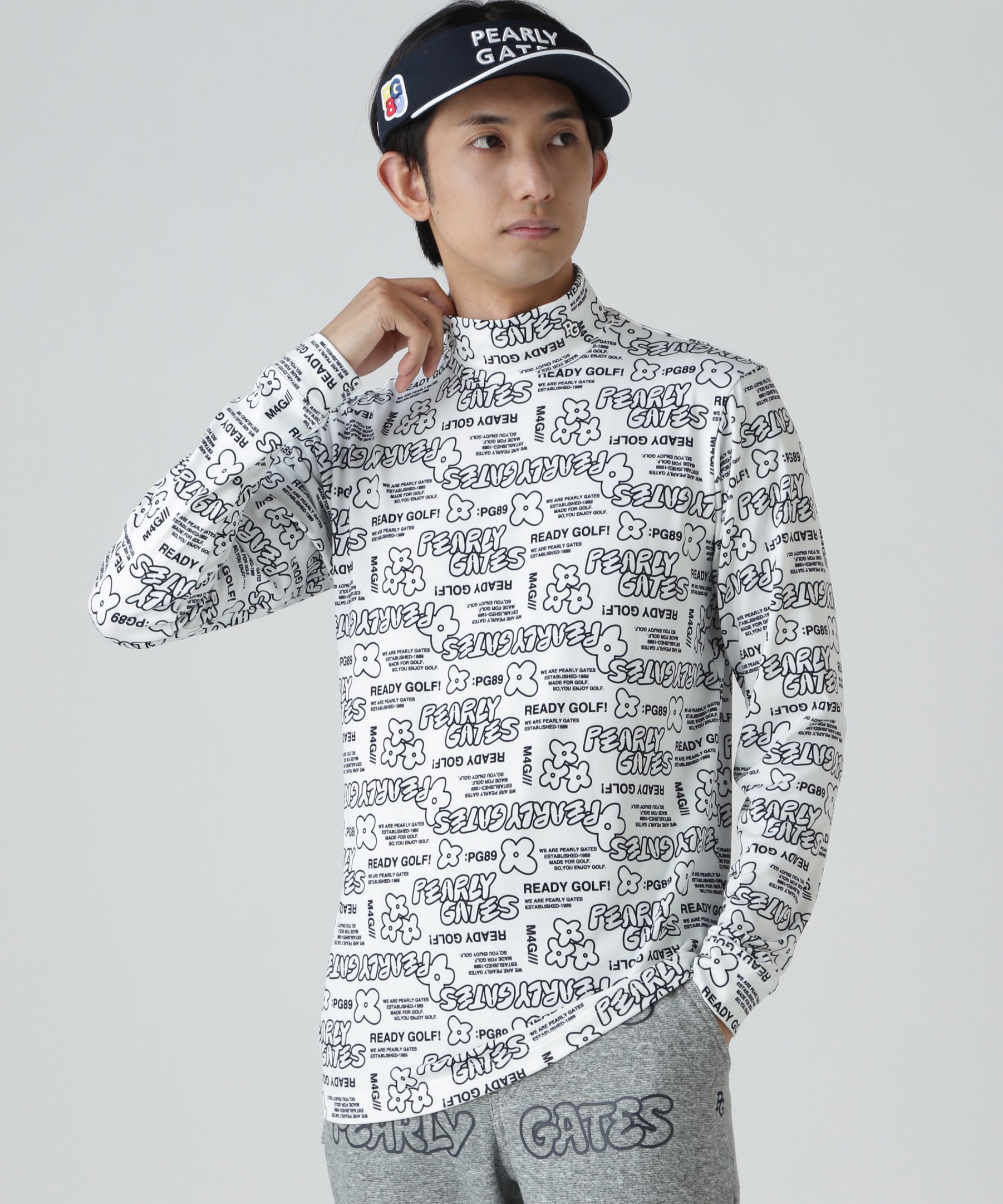 PEARLY GATES ベア天竺 ハイネックカットソー（GRAY／4） PEARLY GATES