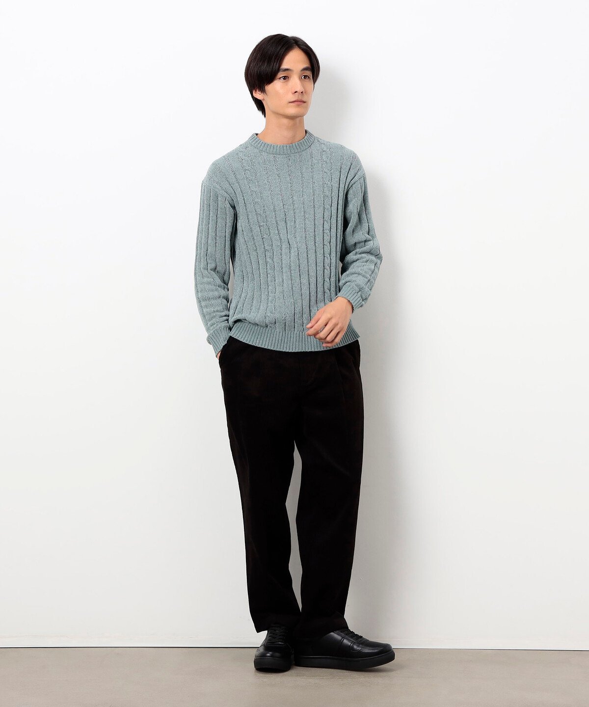COMME CA ISM｜コーデュロイ ワンタック ワイド テーパードパンツ