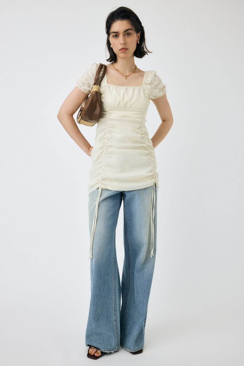 moussy｜GATHER RIBBON ミニドレス | Rakuten Fashion(楽天
