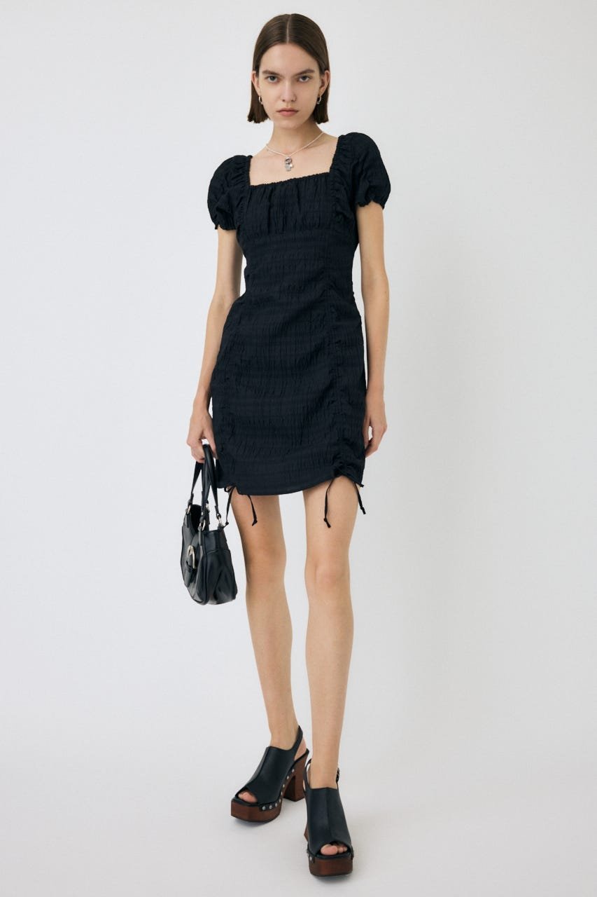 moussy｜GATHER RIBBON ミニドレス | Rakuten Fashion(楽天