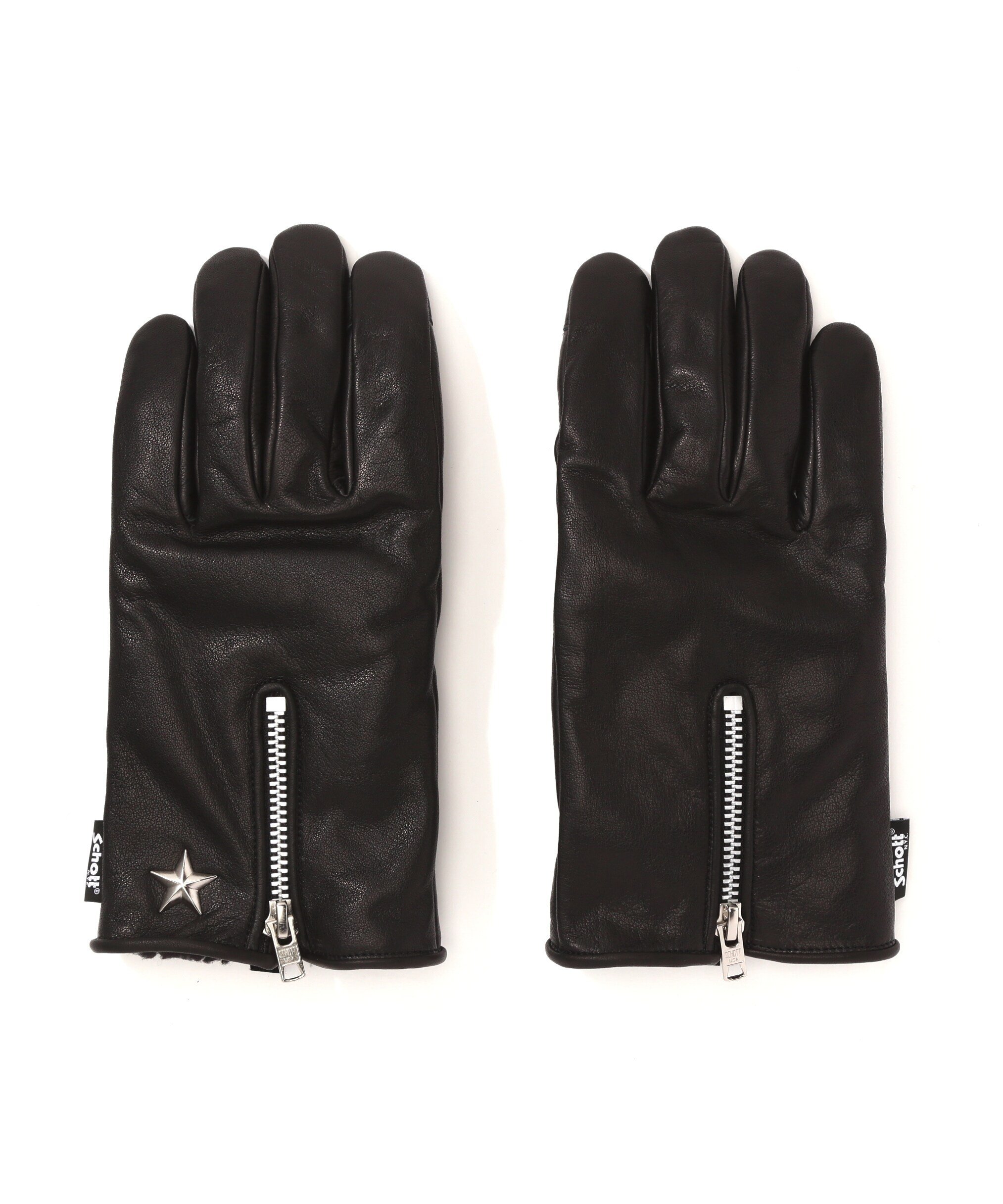 Schott｜ZIP LEATHER GLOVE/ジップレザーグローブ | Rakuten Fashion