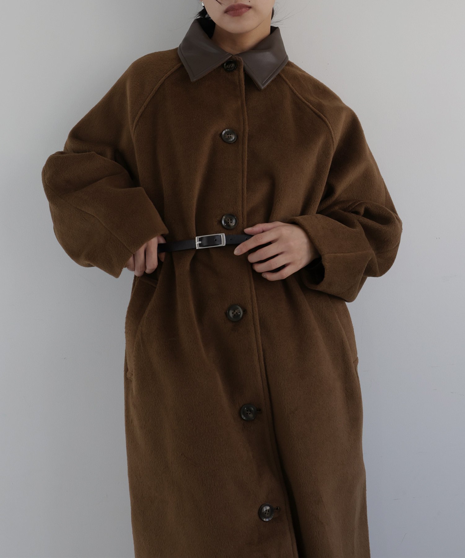 hellam｜モッサ ベルト付きロングコート | Rakuten Fashion(楽天