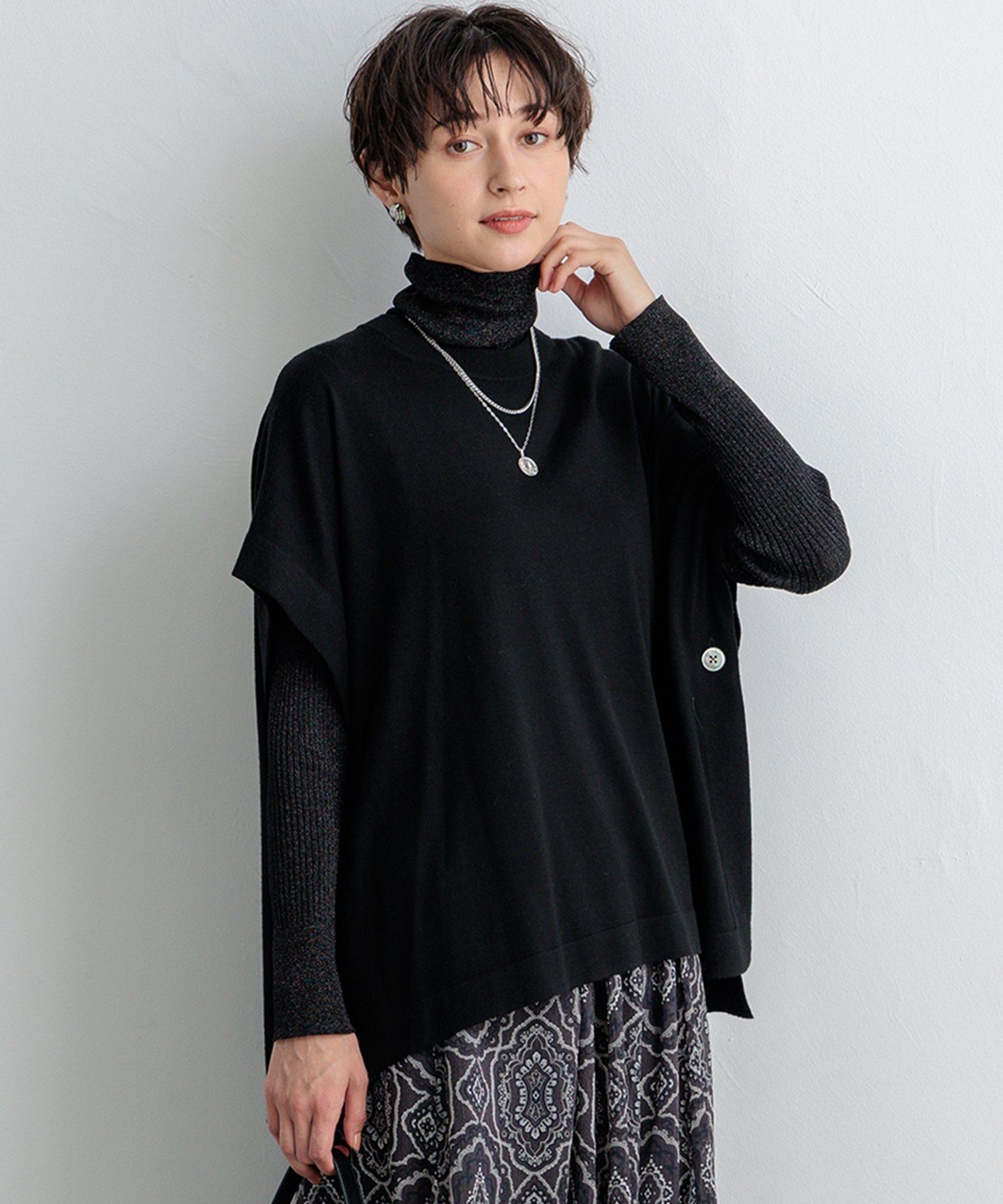 23区｜【洗える】コンパクトウール ポンチョ | Rakuten Fashion(楽天