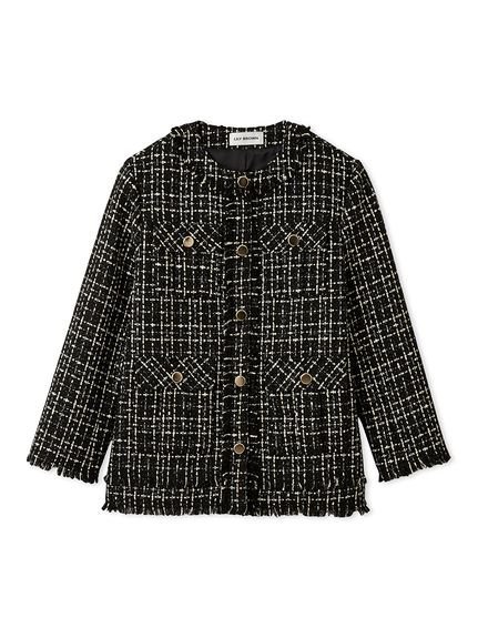 LILY BROWN｜ノーカラーツイードジャケット | Rakuten Fashion(楽天