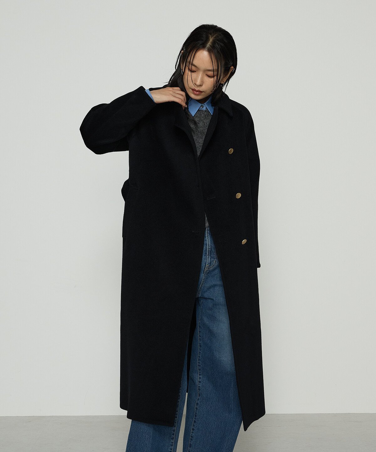 COMME CA｜アンゴラウール ロングトレンチコート | Rakuten Fashion