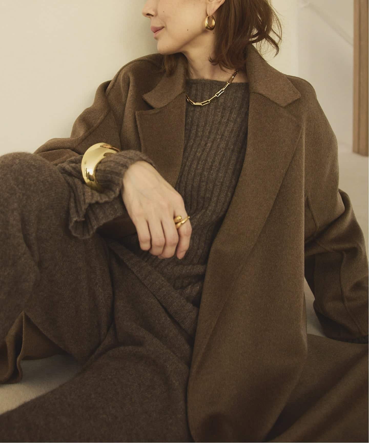 VERMEIL par iena｜カシミヤリバーロングコート | Rakuten Fashion