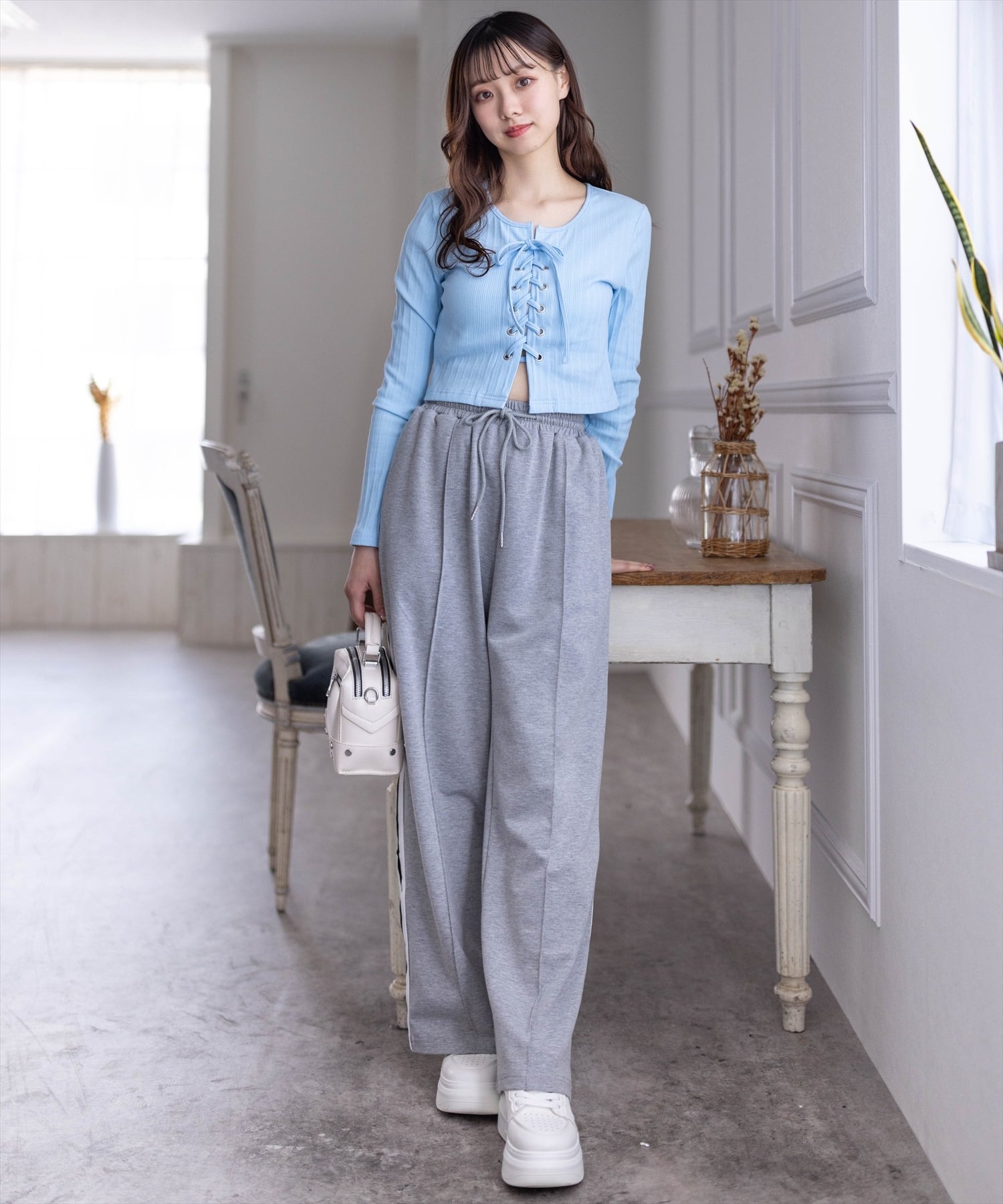 clear｜フロントレースアップリブカットソー | Rakuten Fashion(楽天